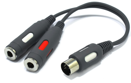 ADAPTER WTYK DIN 5 PIN – 2X GNIAZDO JACK 6,3 TS MONO 6,3mm VITALCO