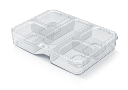 ORGANIZER NARZĘDZIOWY PRZEZROCZYSTY Z PRZEGRODAMI SQR BOX 20 NISKI SKRZYNKA