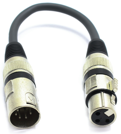 ADAPTER PRZEJŚCIÓWKA WTYK XLR 3 PIN ŻEŃSKI NA XLR MĘSKI 5PIN DMX VITALCO