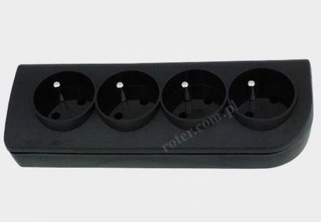 Gniazdo z uziemieniem 4x GN-40 czarne
