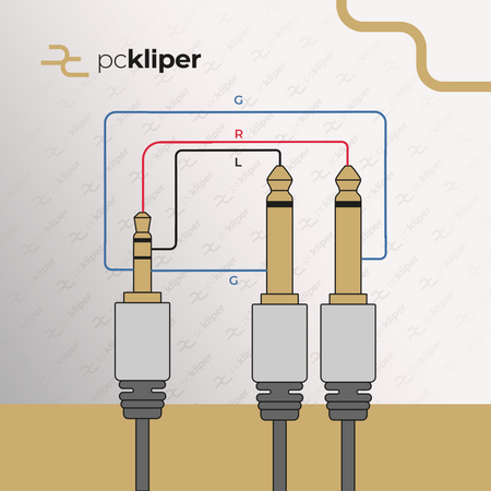 KABEL JACK 3,5 - 2X WTYK JACK 6,3 MONO 1,5m VITALCO MK71