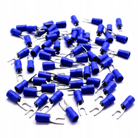 KONEKTOR WIDEŁKOWY IZOLOWANY WIDEŁKI 3,2mm 100 SZT NIEBIESKI