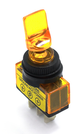 PRZEŁĄCZNIK PODŚWIETLANY LIZAK 12V ŻÓŁTY