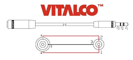 ADAPTER MIKROFON WTYK JACK 3.5 TRS - GNIAZDO TRRS