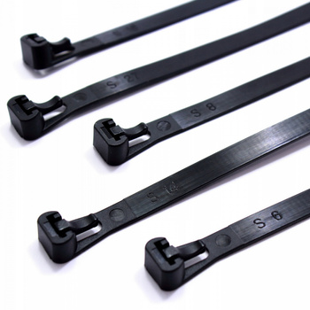 OPASKA KABLOWA OTWIERALNA RCT-350/8mm CZARNA 100SZT.