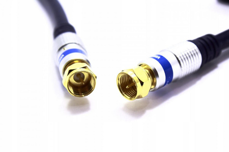KABEL ANTENOWY Z WTYKAMI TYPU F VITALCO ZŁOTY 5M FK15