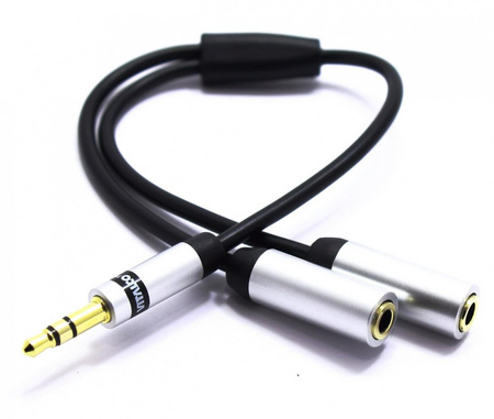 ADAPTER ROZDZIELACZ WTYK AUX 3,5 2X GNIAZDO JACK 3.5 VITALCO